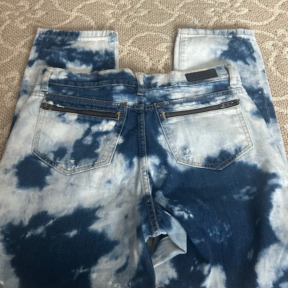 Elan Tie Dye High Rise Straight Leg Cropped Jeans Women's Medium button fly NWT - Picture 7 of 9
